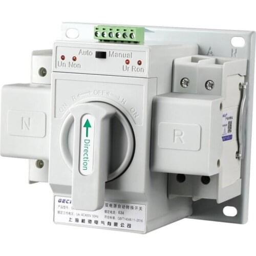 2P 63A dual power automatic transfer switch ATS switch 110V/220V