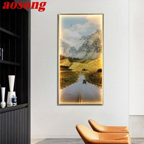 AOSONG Wall Lamps Boat Figure Modern LED Sconces Rectangle Mural Light Creative Home For Aisle
