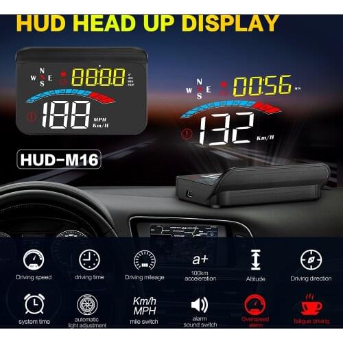 HUD Car Head Up Display Windshield Projector On Car Glass Water & Oil Temp Alarm Digital Auto Speedometer Auto Smart Gadgets