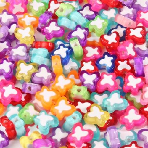100/200/300pcs/lot Small Butterfly Shape Beads Candy Color Acrylic Beads For Jewelry Making Handmade DIY Accessories