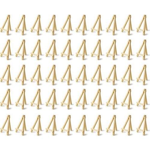 50Pcs Kids Mini Wooden Easel Art Painting Card Stand Display Holder Drawing for School Student Artist Supplies 16X9cm