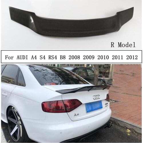 Carbon Fiber Spoiler For AUDI A4 S4 RS4 B8 2008 2009 2010 2011 2012 Wing Lip Spoilers High Quality R Car Accessories