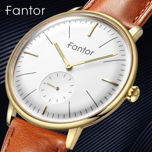 Fantor Top Brand Luxury Men Watch Leather Geniune Wristwatch Mens Fashion Casual Classic Quartz Watches Man Wrist Waterproof