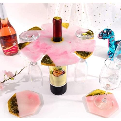 6x Wine Glass Holder Mold Coaster Mould Epoxy Resin Triangle Coasters Molds