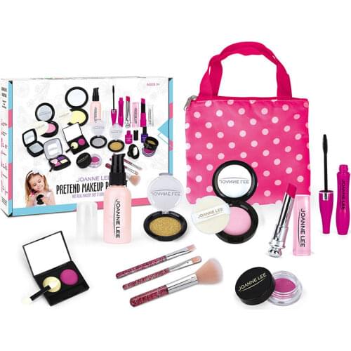 Girl Pretend Play Make Up Toy Simulation Cosmetics Pink Makeup Set Princess Beauty Plastic Play House Toy for kids xmas gifts