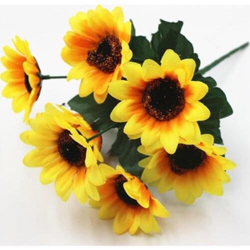 Artificial Sunflower Silk Flores for Wedding Hall Decorations