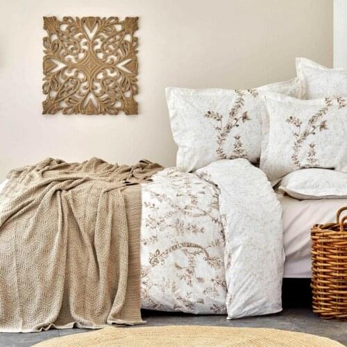 Karaca Home Delfina Beige Double Bed Cover Set