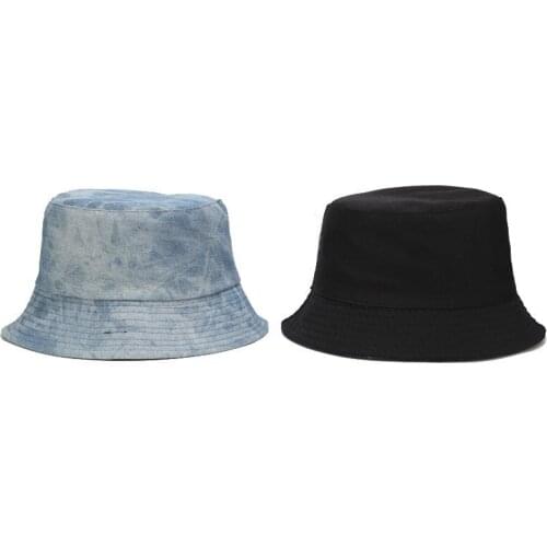 New Bucket Hats Tie Dye Fishing Outdoor Hip Hop Cap Mens Summer for Fisherman Hat Women Feminino Adult Casual Solid Flat Cap