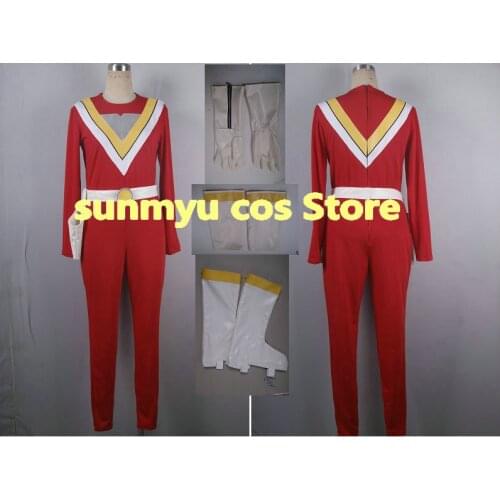 Chikyuu Sentai Fiveman Five Red Cosplay Costume,Size customizable,Halloween Performance Wholesale