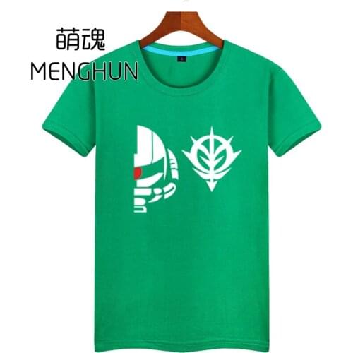Mobile suits Gundam Zaku outline Zick zion logo and Zaku printing t shirts Summer cotton t shirt