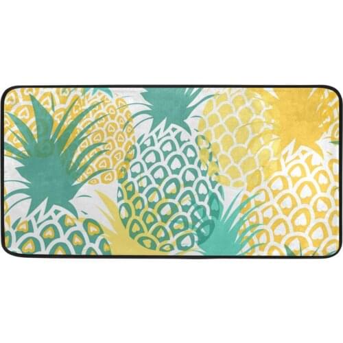 Kitchen Mats Pineapple Tropical Fruit Design Non-Slip Soft Kitchen Rugs Bath Mat Runner Doormats Carpet for Home Decor 39" X 20"
