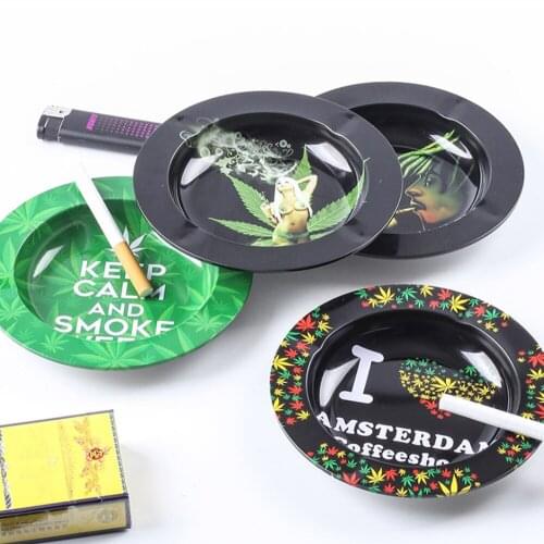 10 Pcs Metal Ashtray Round Cigar Cigarette Ashtray Creative Tobacco Tray Smoking Accessories For Party Bar Parties