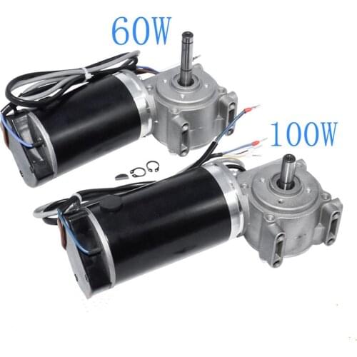 DC 24V 60W 100W High Torque Worm Gear Motor Intelligent Encoder Electric Door Motor for Hotels Automatic Door 220/250RPM