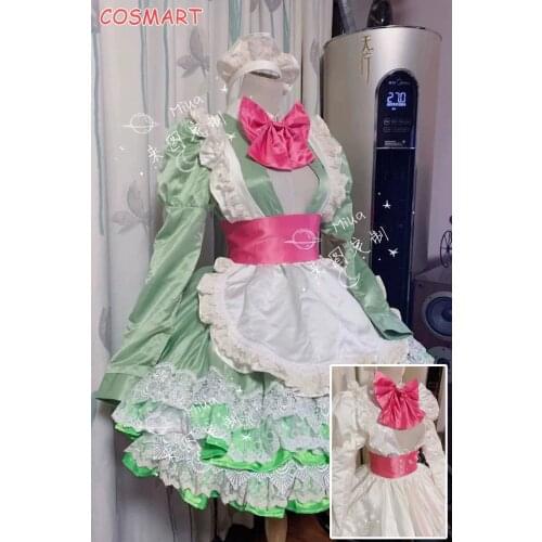 [Customize] Anime Demon Slayer Kimetsu no Yaiba Kochou Shinobu Maid Uniform Dress Cosplay Costume Halloween Party Suit For Women