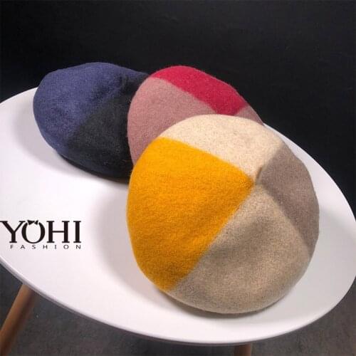 New Fashion Beret Female Winter Hats For Women Flat Cap Knit Cashmere Hats Lady Girl Hat outdoor painter hat