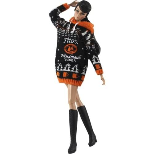 1/6 BJD Doll Clothes Sweater Hoodie Winter Warm Long Sleeve Shirt for Barbie Clothes Outfits 11.5" Dolls Accessories Kid DIY Toy