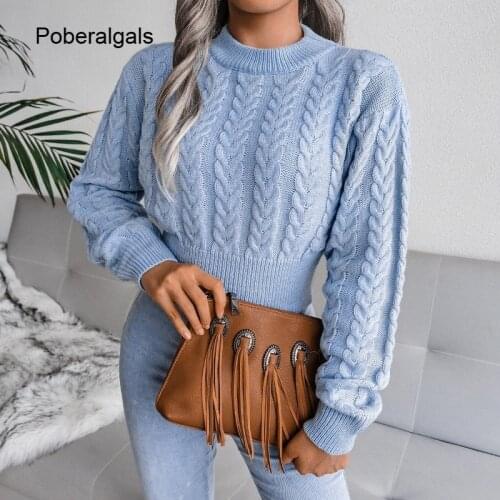 Autumn twist knit Sweater women pullovers winter new waist knitted Short long sleeve sweater womens clothing 2021 jumpers tops