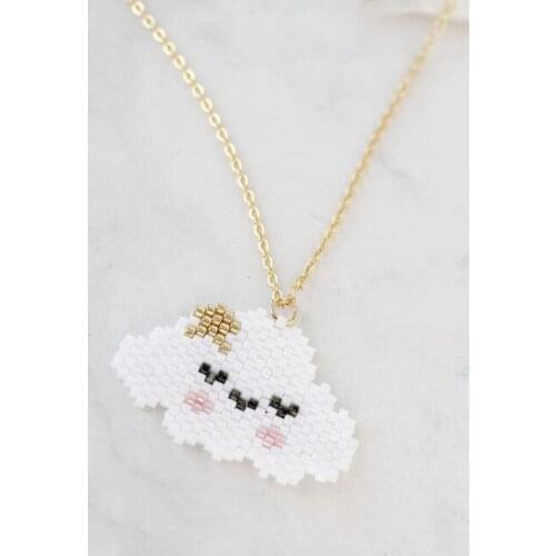 Pretty Bead cloud smiling face Pendant Necklace miyuki beads Necklace Gold Collars Charms Valentines Day Gift
