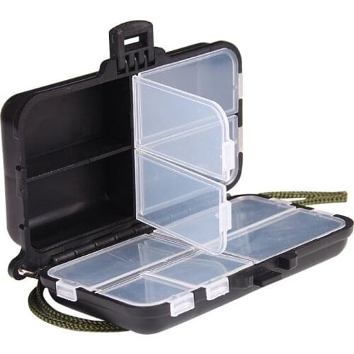 Fly Fishing Box Plastic Storage Case Lure Spoon Hook Bait Tackle Connector Pesca Waterproof Fishing Tackle Boxes Black