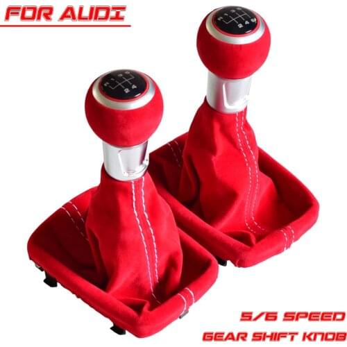 Fit For Audi A3 S3 2001 2002 2003 Car Manual 5/6 Speed Suede Leather Gear Shift Knob Lever Shifter With Gaiter Leather Boot Case