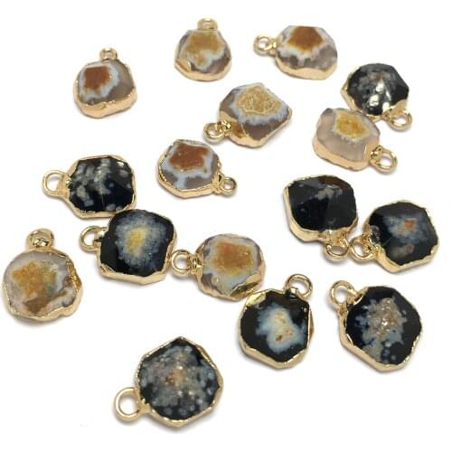 Natural Stone Round Shape Pendants Fashion Crystal Pendant for Jewelry Making Diy Necklace earring Accessories size 10x16mm