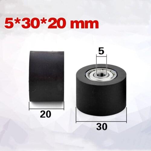 [PU0530-20]Free shipping PU vending machine sliding two ball bearing roller wheel PU sliding pulley with bore 5mm 5*30*20mm