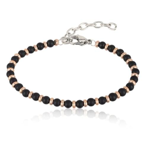 Runda 2020 New Arrival Men Stainless Steel Bracelts Jewelery Black Onyx Bead Bracelet