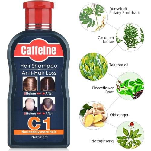 Men Shampoo For Hair Growth Natural Plants Caffeine Anti Hair Loss Dandruff Nourish Care Treatment Shampoo 200ML