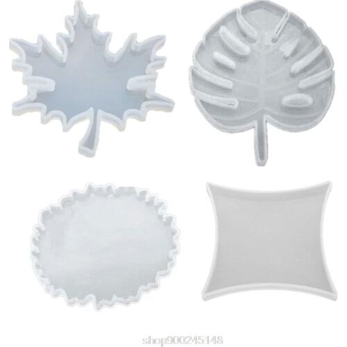 UV Resin Crystal Silicone Molds DIY Coaster Carfts Epoxy Mold Round Maple Leaf Shape Decorations Making O28 20 Dropshipping