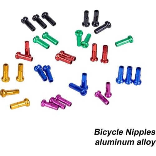 Bicycle Nipples 14G 2.0 14mm 2.0mm High strength Aluminum alloy Spokes Black Red Blue Gold Green Purple Nipple Wheel Parts