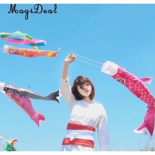 MagiDeal 50cm Rainbow Windsock Carp Flag Koi Nobori Wind Streamer Hanging Kite Party Garden Outdoor Decor Children Kids Toy