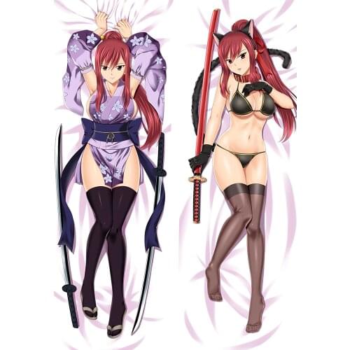 Japanese Anime FAIRY TAI Erza Scarlet Pillow Cover Homi Moegi Dakimakura Hugging Body Pillowcase anime cosplay pillow case