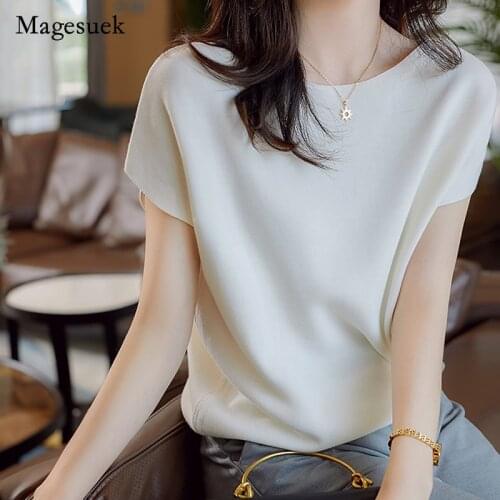 Solid Harajuku White Shirt Women Tops Blouses Korean Fashion Summer New Solid Cotton Ladies Tops O-Neck Womens Clothing 14655