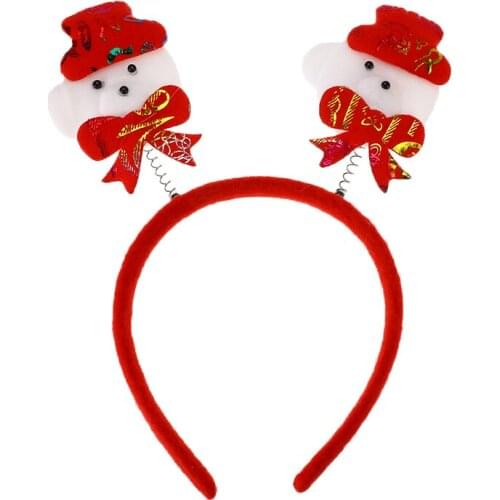 1pc Christmas Headband Headwear Light Up Santa Claus Hair Jewelry Accessories For Party Holiday Decoration Random Delivery