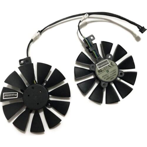 2pcs/set 87mm T129215SU EX-RX 570 GTX 1070/1060 DUAL GPU Cooler Fan For ASUS AREZ-EX-RX570-8G/4G Video Graphics Card Cooling