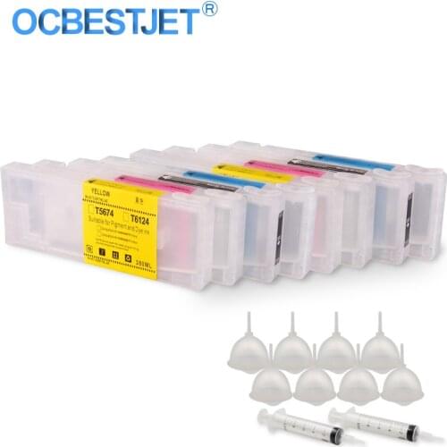 8Colors/Set T5671-T5674 T6121-T6124 Empty Refillable Ink Cartridge For Epson Stylus Pro 7400 7450 9400 9450 Printer 350ML/PC