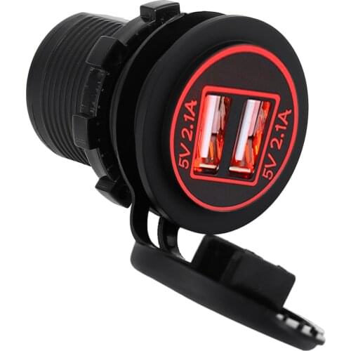 Car Dual USB Charger Socket 4.1A Mini Auto Charger Cigarette Lighter Car-Charger 12V 24V Power Adapter USB Charger for phones