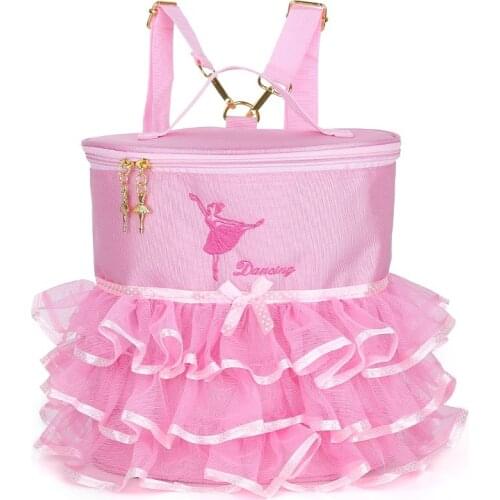 Girls Ballet Dance Bag Embroidered Backpack Lace Ruffled Students Shoulder Backpacks Children Gymnastics Bags