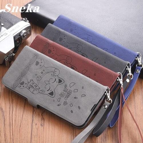 Flip Leather Case for Huawei Mate 40 Y7P P40 Pro Plus P30 Lite Nova 8SE Cute Lucky Cat Pattern Cover Full Protection Phone Coque