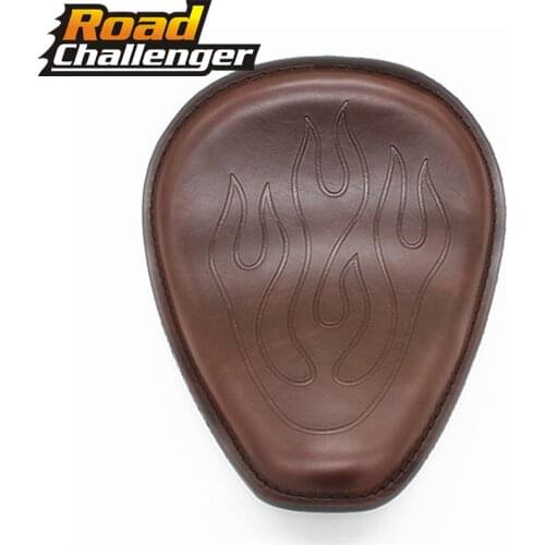 Black Brown Vintage Motorcycle Leather Solo Seat Cover For Harley Dyna Sportster XL883 XL1200 Bobber Chopper Honda Yamaha