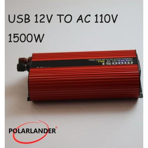 DC 24V to AC 110V/ Dual USB DC 12V to AC 220V/ DC 12V to AC 110V/ DC 24V to AC 220V/ Charger 1500W Power Inverter Red Oval Auto