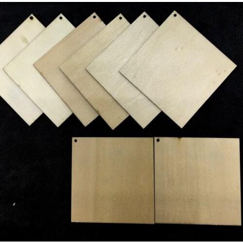 Free shipping!70mm Natural unfinished Square disk cutouts