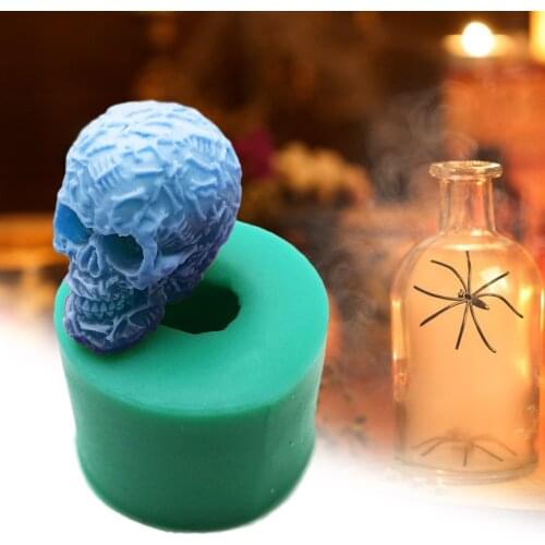 DIY Resin Cake Decorating Mold Skeleton Head Skull Silicone Mold Candy Jelly Mould Fondant Cake Decorating Tools
