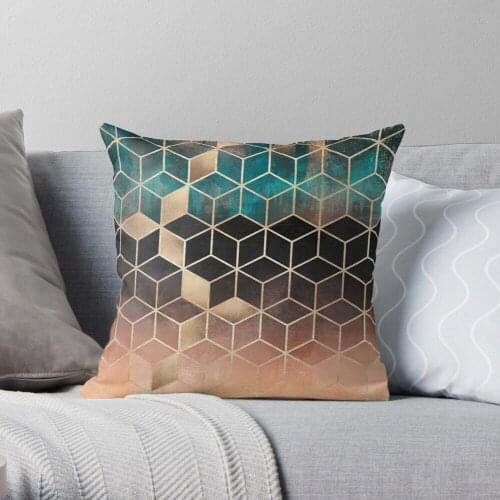 Ombre Dream Cubes Throw Pillow Cushion Cover Polyester throw pillows case on sofa home living room car seat decor 45x45cm