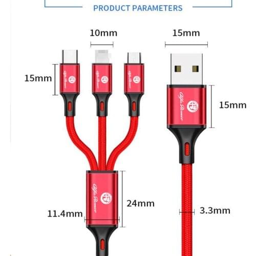 FLYJ Car Styling 3 In 1 Mobile Phone Micro USB Type C Charger for Huawei IPhone for Alfa Romeo 147 156 159 Auto Accessories