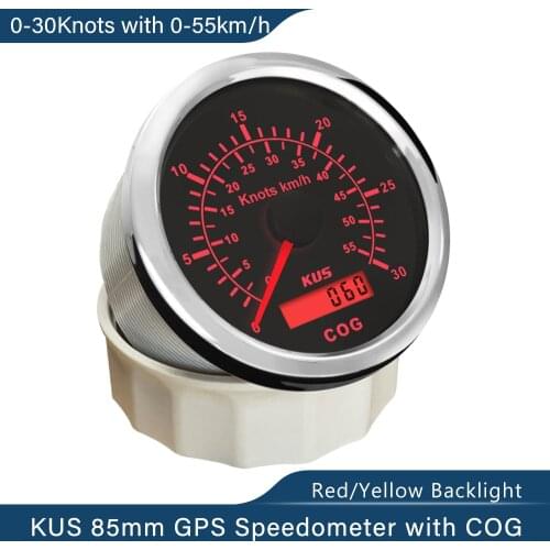 KUS Boat Yacht GPS Speedometer Speedo Gauge Meter 0-60knots 85mm 12V 24V