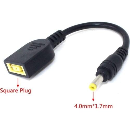DC Square Plug Female To 4.0x1.7mm Male Power Adapter Converter Connector Cable Cord for Lenovo Charger Adapter