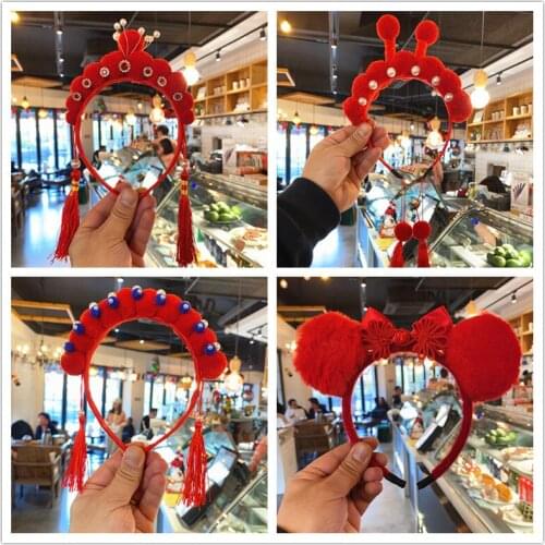 Cute Fringed bowknot children Headband Hairband Handmade flower pearl Hair Hoop Accessories For Girl Princess Headwear Headdress