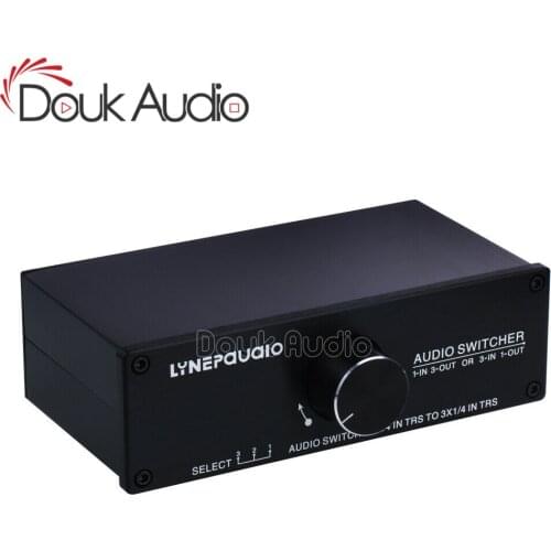 Douk Audio Mini 1/3-IN 3/1-OUT Audio Switcher Passive Preamplifier HiFi Stereo Speaker Distributor Selector