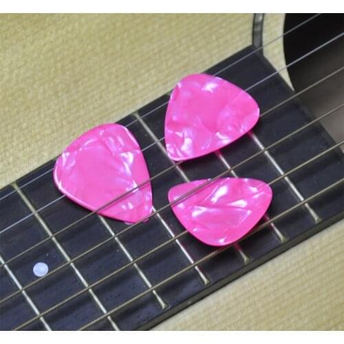 Lots of 100pcs New Heavy 0.96mm Blank Guitar Picks Plectrums Celluloid Pearl Pink